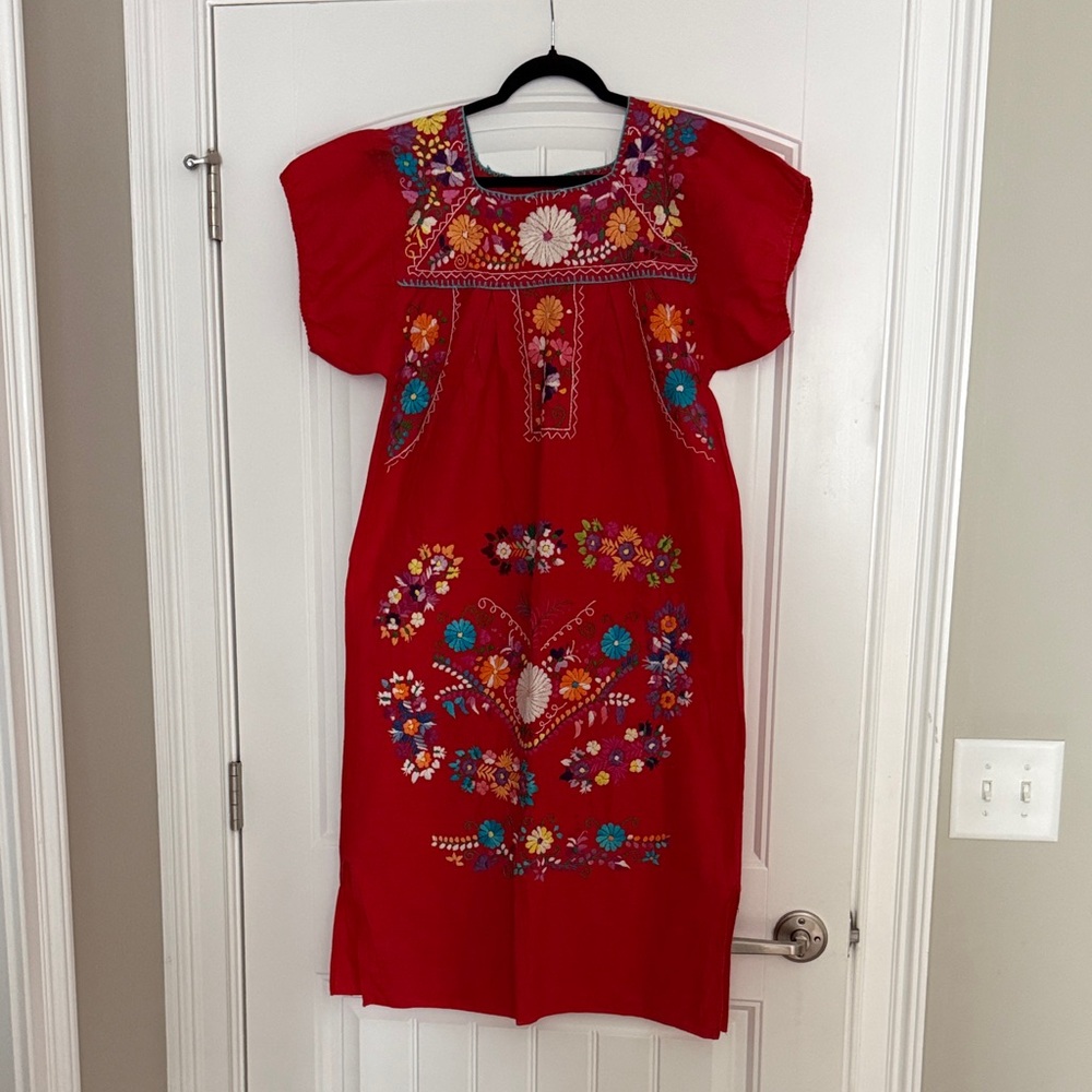Red Embroidered Dress